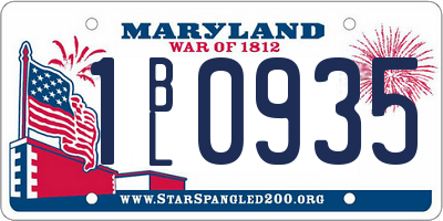 MD license plate 1BL0935