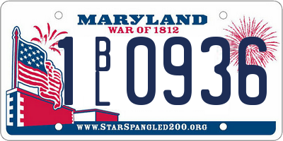 MD license plate 1BL0936