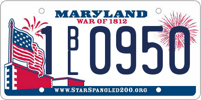 MD license plate 1BL0950