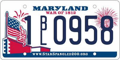 MD license plate 1BL0958