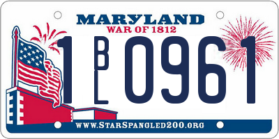 MD license plate 1BL0961