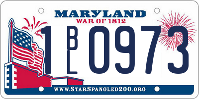 MD license plate 1BL0973