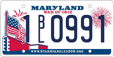 MD license plate 1BL0991