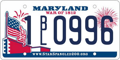 MD license plate 1BL0996