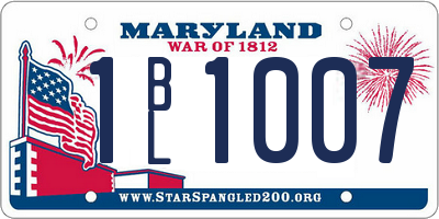MD license plate 1BL1007
