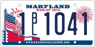 MD license plate 1BL1041