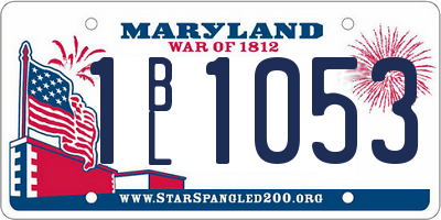 MD license plate 1BL1053