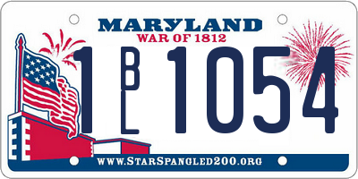 MD license plate 1BL1054