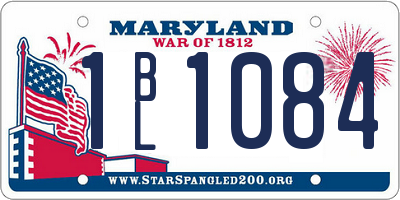 MD license plate 1BL1084