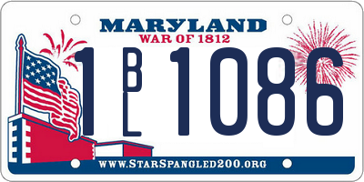 MD license plate 1BL1086