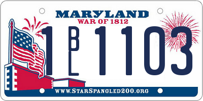 MD license plate 1BL1103
