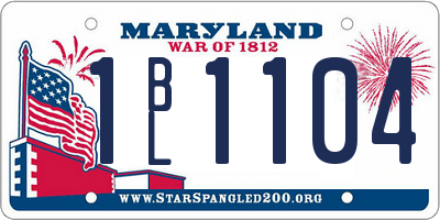 MD license plate 1BL1104