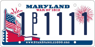 MD license plate 1BL1111