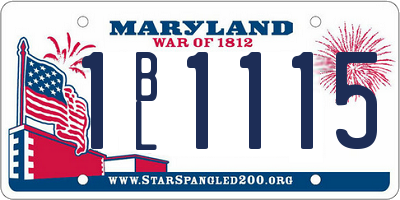 MD license plate 1BL1115