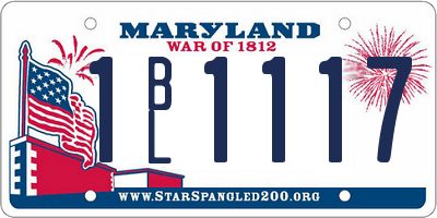 MD license plate 1BL1117