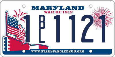 MD license plate 1BL1121