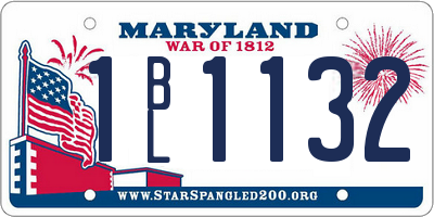 MD license plate 1BL1132