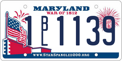 MD license plate 1BL1139