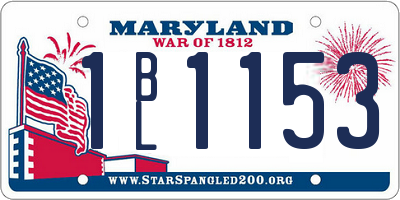 MD license plate 1BL1153