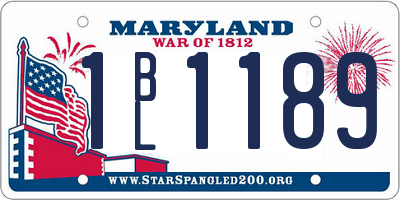 MD license plate 1BL1189