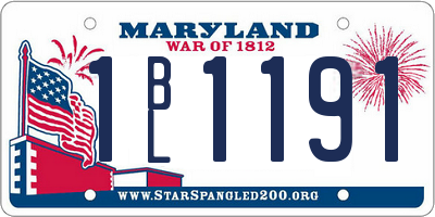 MD license plate 1BL1191