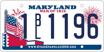 MD license plate 1BL1196