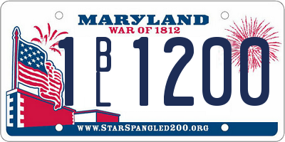 MD license plate 1BL1200