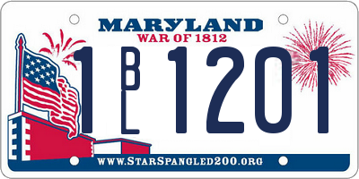 MD license plate 1BL1201