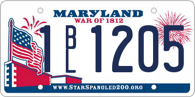 MD license plate 1BL1205