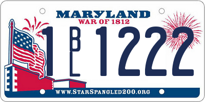MD license plate 1BL1222