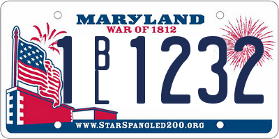 MD license plate 1BL1232