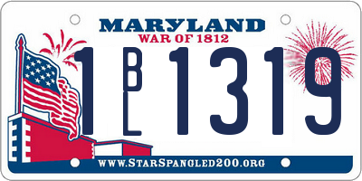 MD license plate 1BL1319