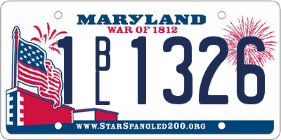 MD license plate 1BL1326