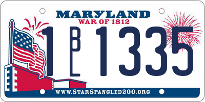MD license plate 1BL1335