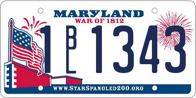 MD license plate 1BL1343