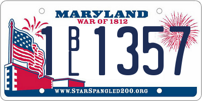 MD license plate 1BL1357