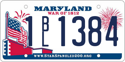 MD license plate 1BL1384