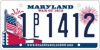 MD license plate 1BL1412