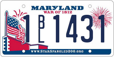 MD license plate 1BL1431