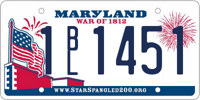 MD license plate 1BL1451