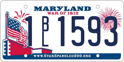 MD license plate 1BL1593