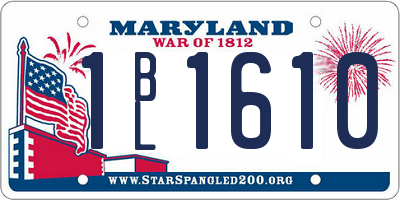 MD license plate 1BL1610
