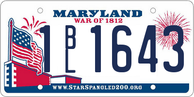 MD license plate 1BL1643