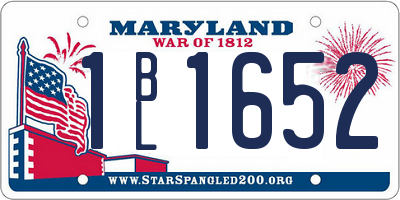 MD license plate 1BL1652