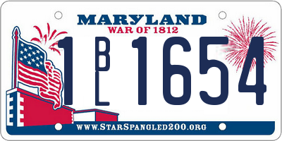 MD license plate 1BL1654