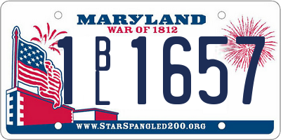 MD license plate 1BL1657
