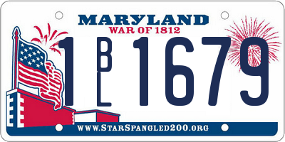 MD license plate 1BL1679