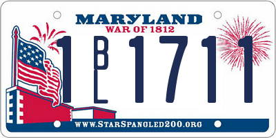 MD license plate 1BL1711