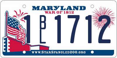 MD license plate 1BL1712