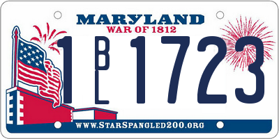 MD license plate 1BL1723